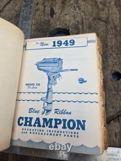 Vintage 1946-1956 Champion Outboard Boat Motor Master Manual / Parts List