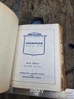 Vintage 1946-1956 Champion Outboard Boat Motor Master Manual / Parts List