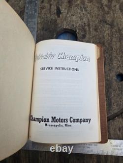 Vintage 1946-1956 Champion Outboard Boat Motor Master Manual / Parts List
