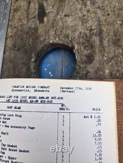 Vintage 1946-1956 Champion Outboard Boat Motor Master Manual / Parts List