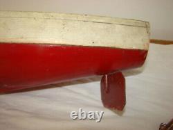 Vintage 1950'S Handmade Wooden Model Sailboat Pond Boat Parts 23 1/2 X 5 1/2