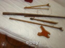 Vintage 1950'S Handmade Wooden Model Sailboat Pond Boat Parts 23 1/2 X 5 1/2