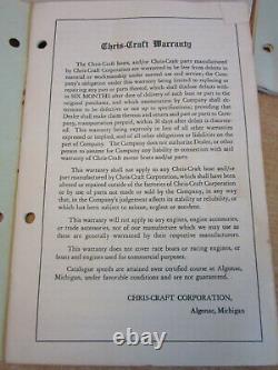 Vintage 1952 Chris Craft Boat Manual, accessory catalog Parts list for KL engine
