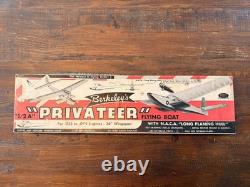 Vintage 1953 Berkeley Privateer Flying Boat Model Kit Balsa Wood Parts + Box