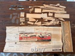 Vintage 1953 Berkeley Privateer Flying Boat Model Kit Balsa Wood Parts + Box