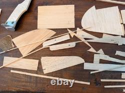 Vintage 1953 Berkeley Privateer Flying Boat Model Kit Balsa Wood Parts + Box