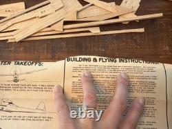 Vintage 1953 Berkeley Privateer Flying Boat Model Kit Balsa Wood Parts + Box