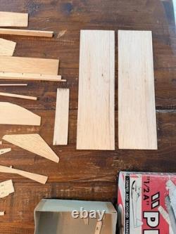 Vintage 1953 Berkeley Privateer Flying Boat Model Kit Balsa Wood Parts + Box Vintage 1953 Berkeley Privateer Flying Boat Model Kit Balsa Wood Parts + Box