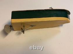 Vintage 1954 Wooden Battery Operated Model Boat Japan withSpotlight 11 K&O Parts