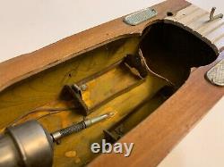 Vintage 1954 Wooden Battery Operated Model Boat Japan withSpotlight 11 K&O Parts