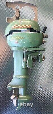 Vintage 1955 JOHNSON 25 Sea Horse Toy Outboard Boat Motor For parts or Repair