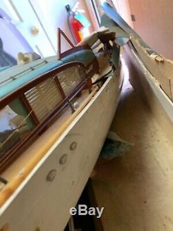 Vintage 1960's R/C Model of Chris Craft Boat Sterling Boat Model For Parts 31