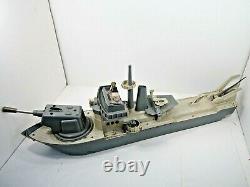 Vintage 1960's Remco Fighting Lady Battleship Boat Toy For Parts Or Repair