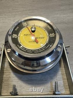 Vintage 1960's boat Aquameter dash mounted barometer gauge vintage marine parts