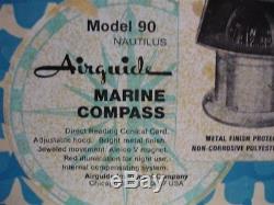 Vintage 1960s Airguide Marine Deck Mount Compass Model 90 Nautilus Original Box