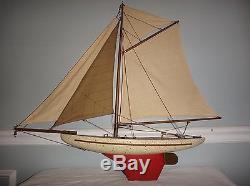 Vintage 1960s Wooden Pond Boat Large 29 Brass Parts High Quality Not a Kit