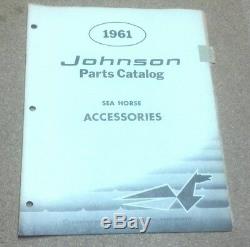 Vintage 1961 JOHNSON Outboard Boat Motor Parts Catalog Sea Horse Accessories