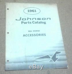 Vintage 1961 JOHNSON Outboard Boat Motor Parts Catalog Sea Horse Accessories