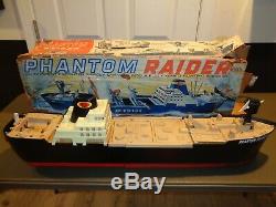 Vintage 1964 Ideal Phantom Raider Boat Ship Toy With Box Parts or Repair RARE