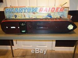 Vintage 1964 Ideal Phantom Raider Boat Ship Toy With Box Parts or Repair RARE