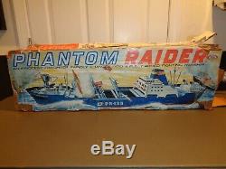 Vintage 1964 Ideal Phantom Raider Boat Ship Toy With Box Parts or Repair RARE