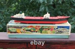 Vintage 1966 Hess Toy Voyager Ship Boat Truck in Original Box Used, For Parts