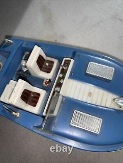 Vintage 1968 Ideal Scorpion Plastic Boat 100 hp Johnson For Parts Or Repair