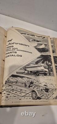 Vintage 1969 1970 Johnson Evinrude Boat Snowmobile Parts Catalog Manuals Bundle