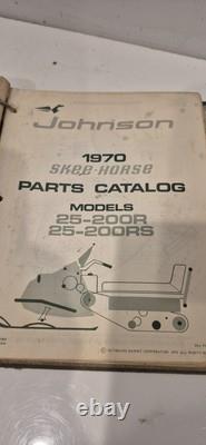 Vintage 1969 1970 Johnson Evinrude Boat Snowmobile Parts Catalog Manuals Bundle