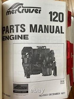 Vintage 1977 1986 Mercruiser Dealer Parts Books Shop Book All Original