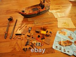 Vintage 1978 Playmobil 3550 Pirate Ship with Accessories Cannon Boat Sail Parts
