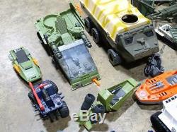 Vintage 1980s GI-Joe Figurine Vehicle Collection Lot Dragonfly Parts Jeep Boat