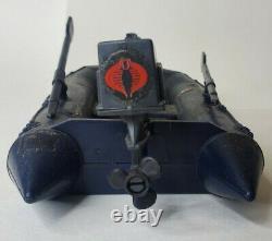 Vintage 1985 Gi Joe Cobra Night Landing Raft Boat, Complete, Parts, Oars, Gun