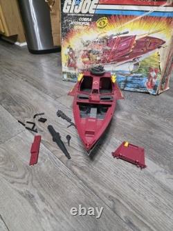 Vintage 1985 Hasbro GI Joe Cobra MORAY HYDROFOIL Box & Parts/Repair Vehicle Read