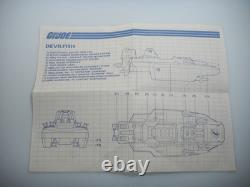 Vintage 1986 Devilfish Motorboat G. I. GI Joe 100% Complete Blueprints 3.75 ARAH