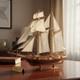 Vintage 1/96 Harvey Wooden Sailboat Model Kit Complete With Brass Accessories