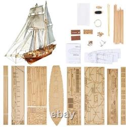 Vintage 1/96 Harvey Wooden Sailboat Model Kit Complete with Brass Accessories