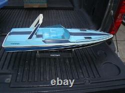 Vintage 28 FIREHAWK R/C Boat with Stand for Parts or Restore