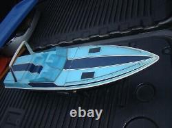 Vintage 28 FIREHAWK R/C Boat with Stand for Parts or Restore