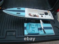 Vintage 28 FIREHAWK R/C Boat with Stand for Parts or Restore