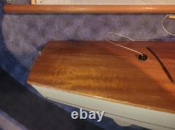 Vintage 30 RC Wooden Model Sailboat Yacht Vic Smeed Sea Urchin Untested Motor
