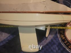 Vintage 30 RC Wooden Model Sailboat Yacht Vic Smeed Sea Urchin Untested Motor