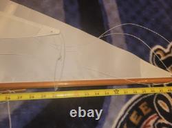 Vintage 30 RC Wooden Model Sailboat Yacht Vic Smeed Sea Urchin Untested Motor