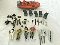 Vintage 4 GI Joe Action Figures 1980's Hasbro -Devilfish Boat Body Parts