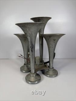 Vintage 4 Trumpet Air Horn Metal Car Truck Boat RV Rat Rod Untested Parts
