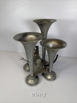 Vintage 4 Trumpet Air Horn Metal Car Truck Boat RV Rat Rod Untested Parts