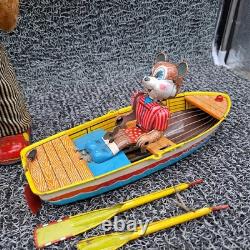 Vintage 50's Toy Lot Suzuki Bear Boat, Battery Bear Drummer, Shoe Cobbler. Parts