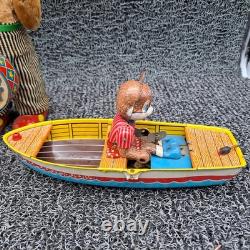 Vintage 50's Toy Lot Suzuki Bear Boat, Battery Bear Drummer, Shoe Cobbler. Parts