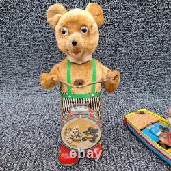 Vintage 50's Toy Lot Suzuki Bear Boat, Battery Bear Drummer, Shoe Cobbler. Parts