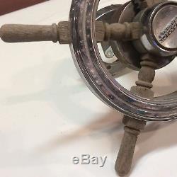 Vintage 5-Spoke Starcraft Teak and Chrome Boat Steering Wheel